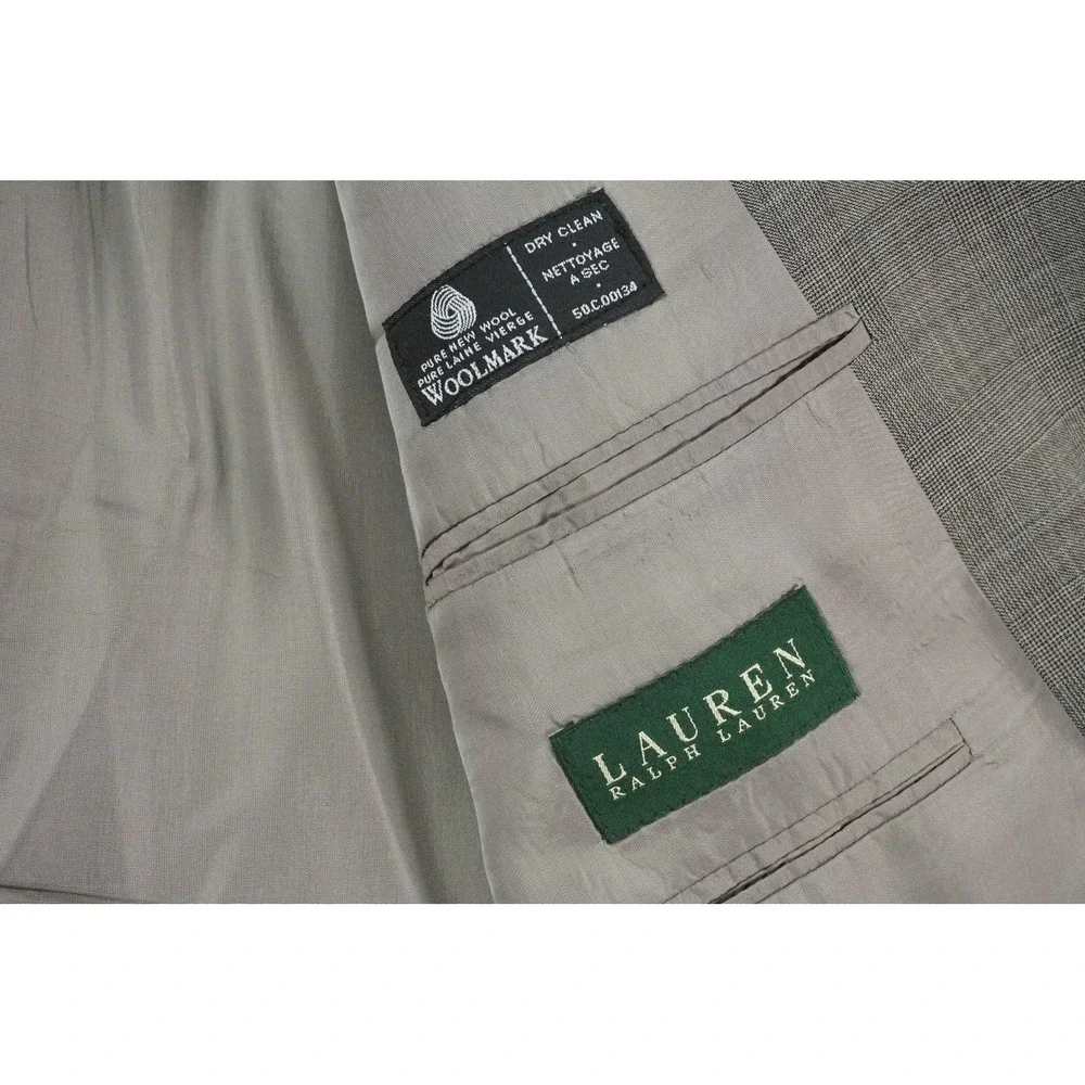 Lauren Ralph Lauren Blazer Mens 46R Gray 100% Wool Suit Jacket Sport Coat Canada